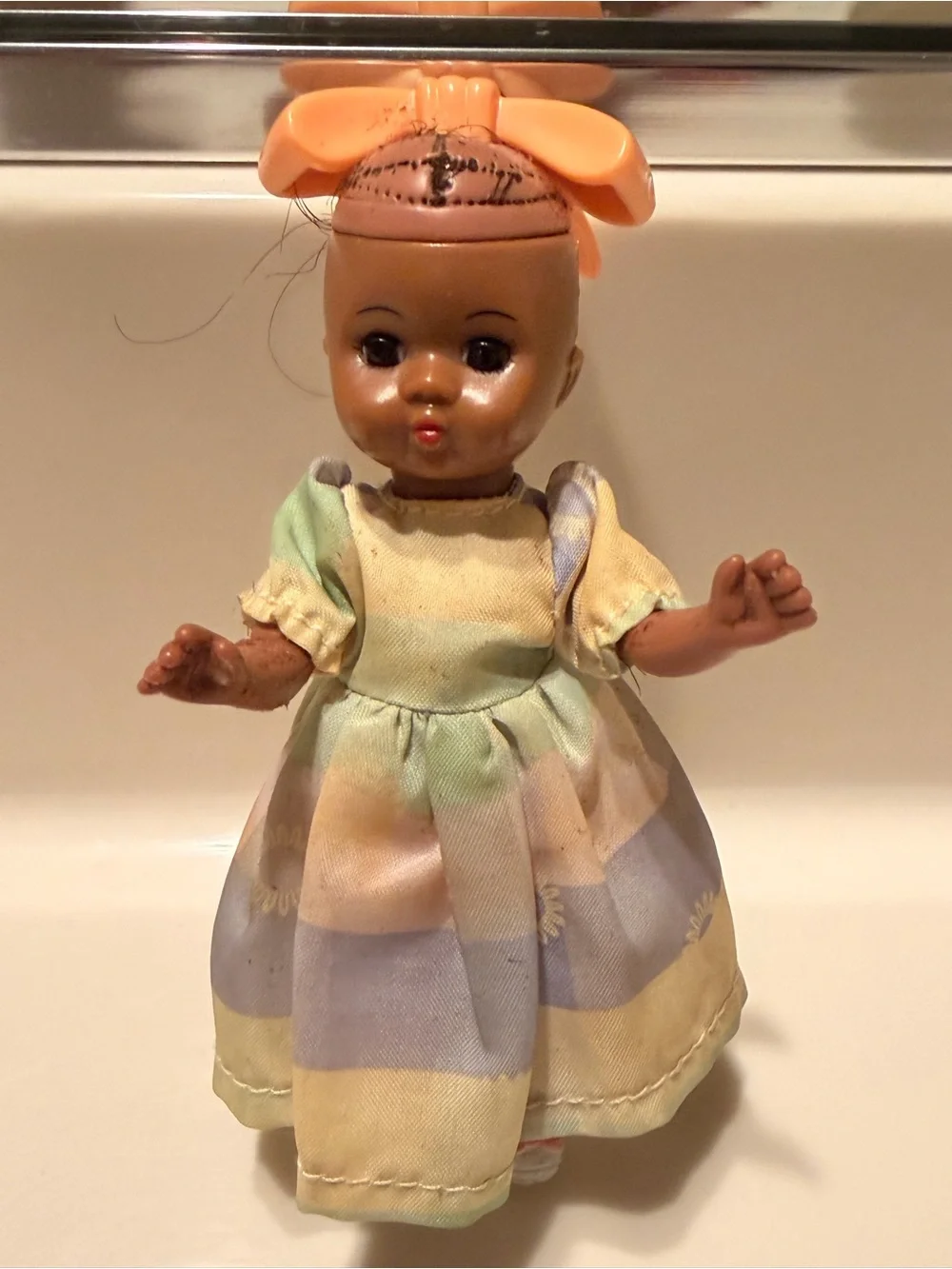 Madame Alexander McDonald's 2005 Doll - African American Pastel Striped Dress M